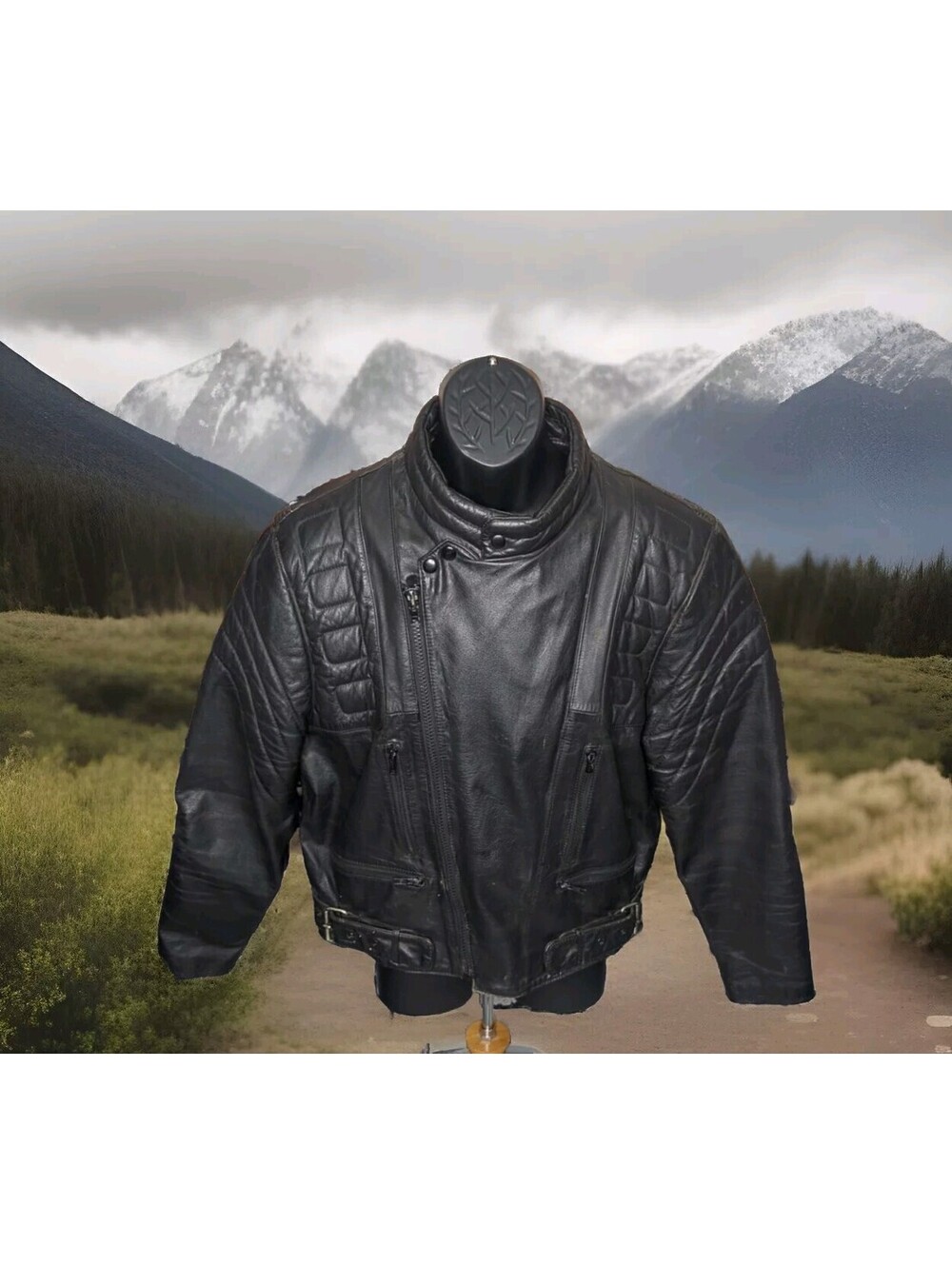 Retro VTG 80s OPEN ROAD Wilsons Padded Leather Biker Riding Jacket Mens Large 44